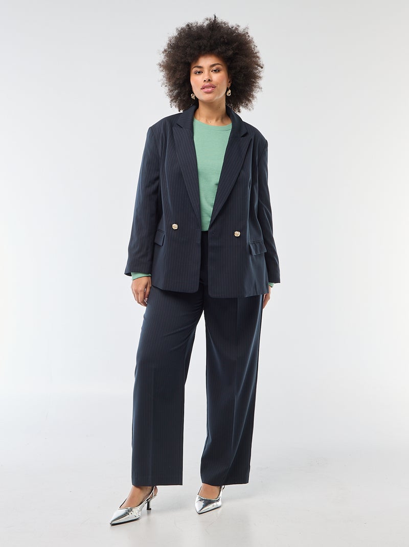 Giacca da tailleur lunga doppiopetto Blu - Kiabi