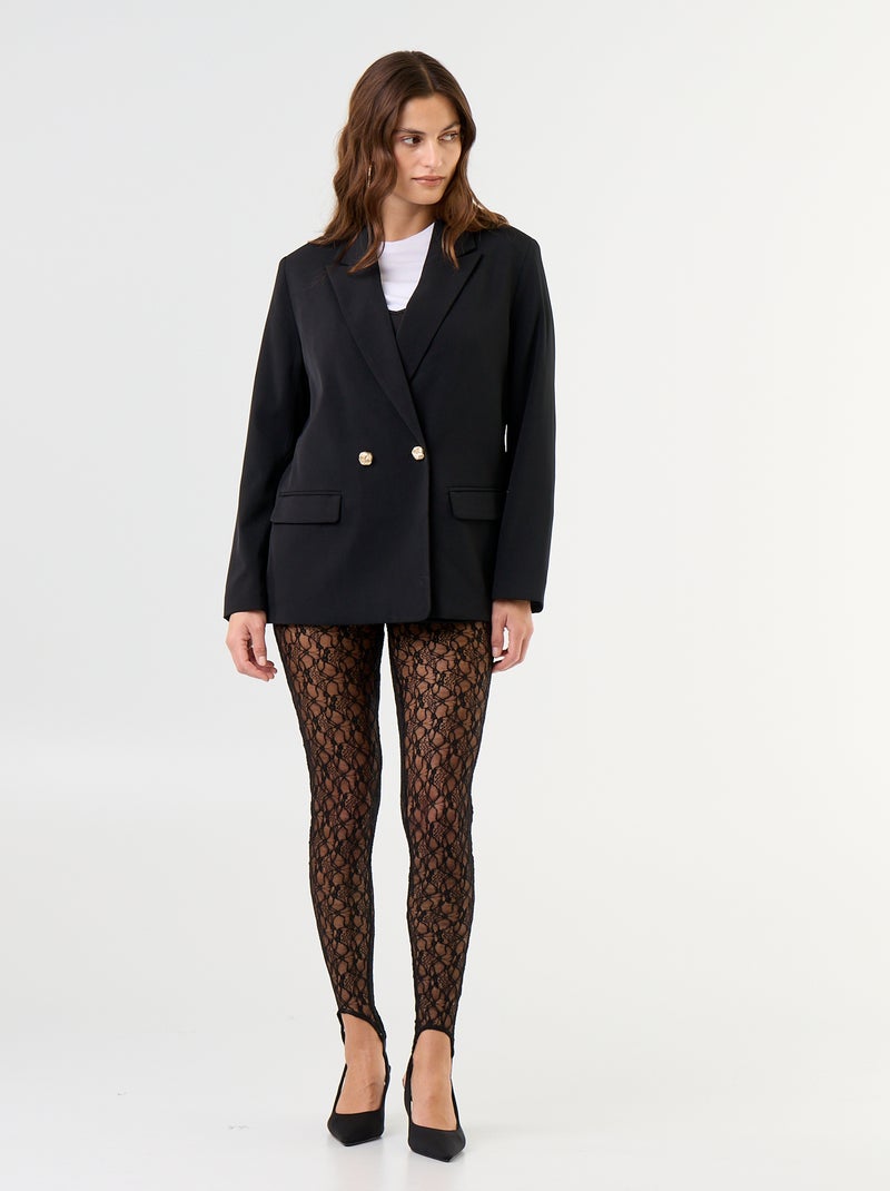 Giacca da tailleur lunga sciancrata Nero - Kiabi