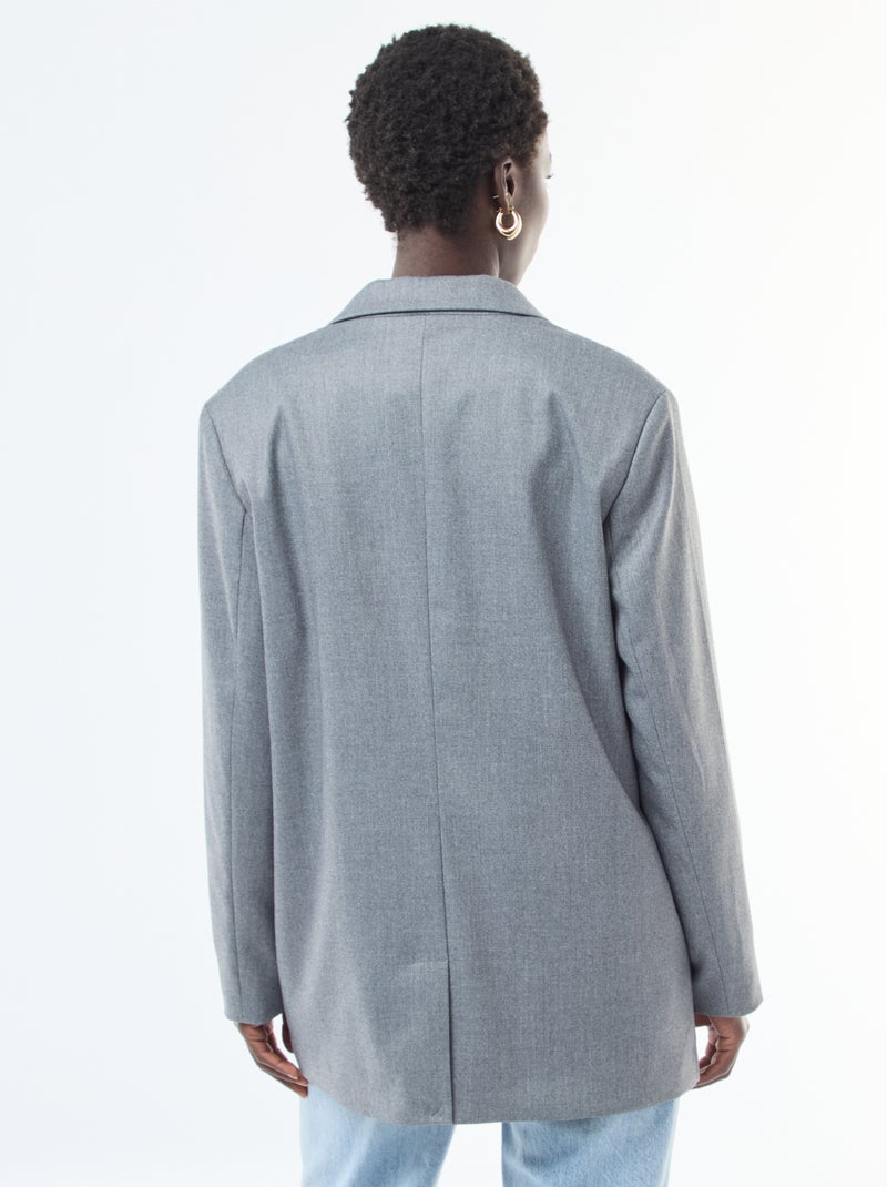 Giacca da tailleur oversize in flanella Grigio - Kiabi