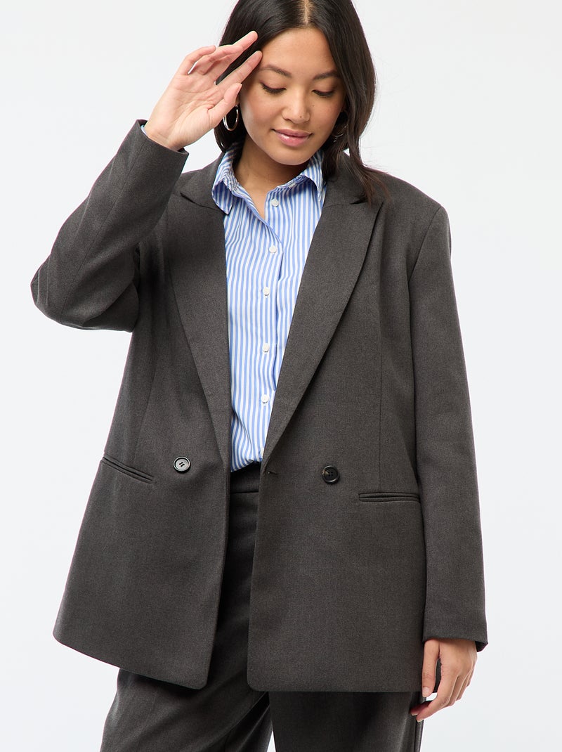 Giacca da tailleur oversize in flanella Grigio - Kiabi