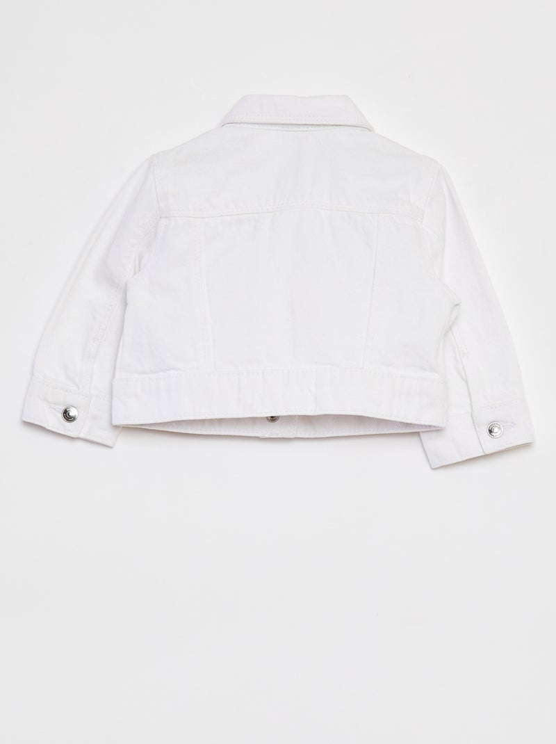 Giacca denim con apertura con bottoni a pressione bianco - Kiabi