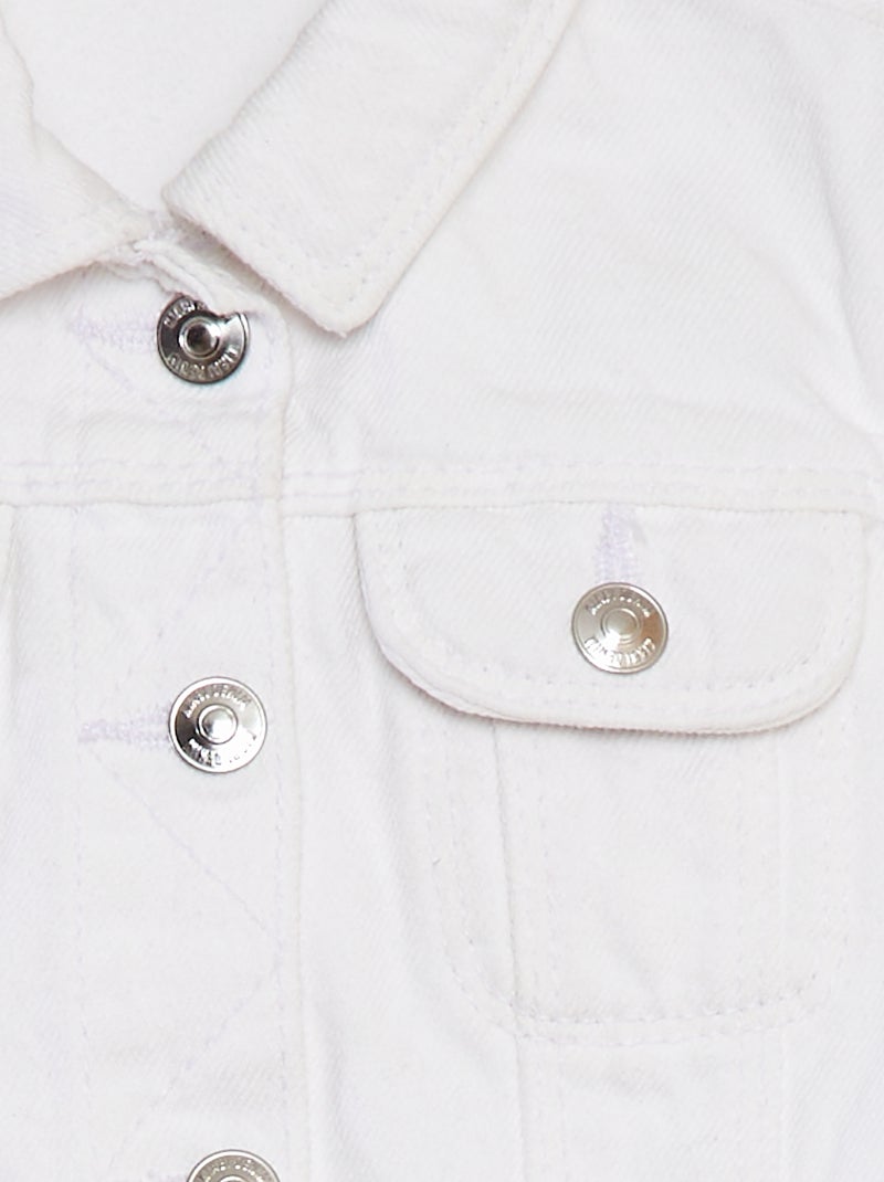 Giacca denim con apertura con bottoni a pressione bianco - Kiabi