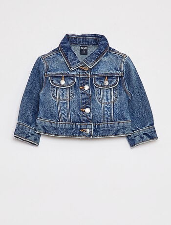 Giacca denim con apertura con bottoni a pressione