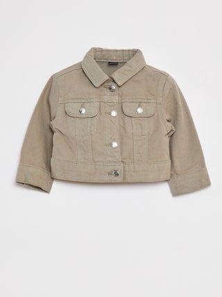 Giacca denim con apertura con bottoni a pressione