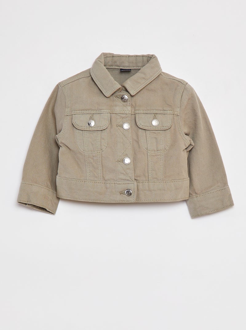 Giacca denim con apertura con bottoni a pressione VERDE - Kiabi