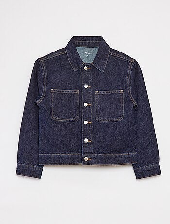 Giacca denim con apertura con bottoni in metallo