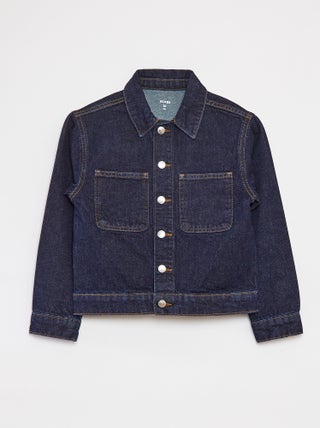 Giacca denim con apertura con bottoni in metallo