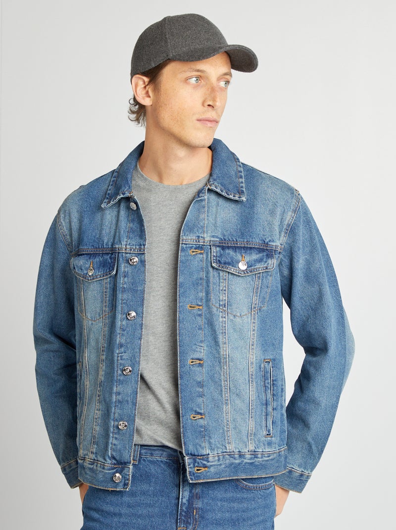 Giacca denim con bottoni BLU - Kiabi