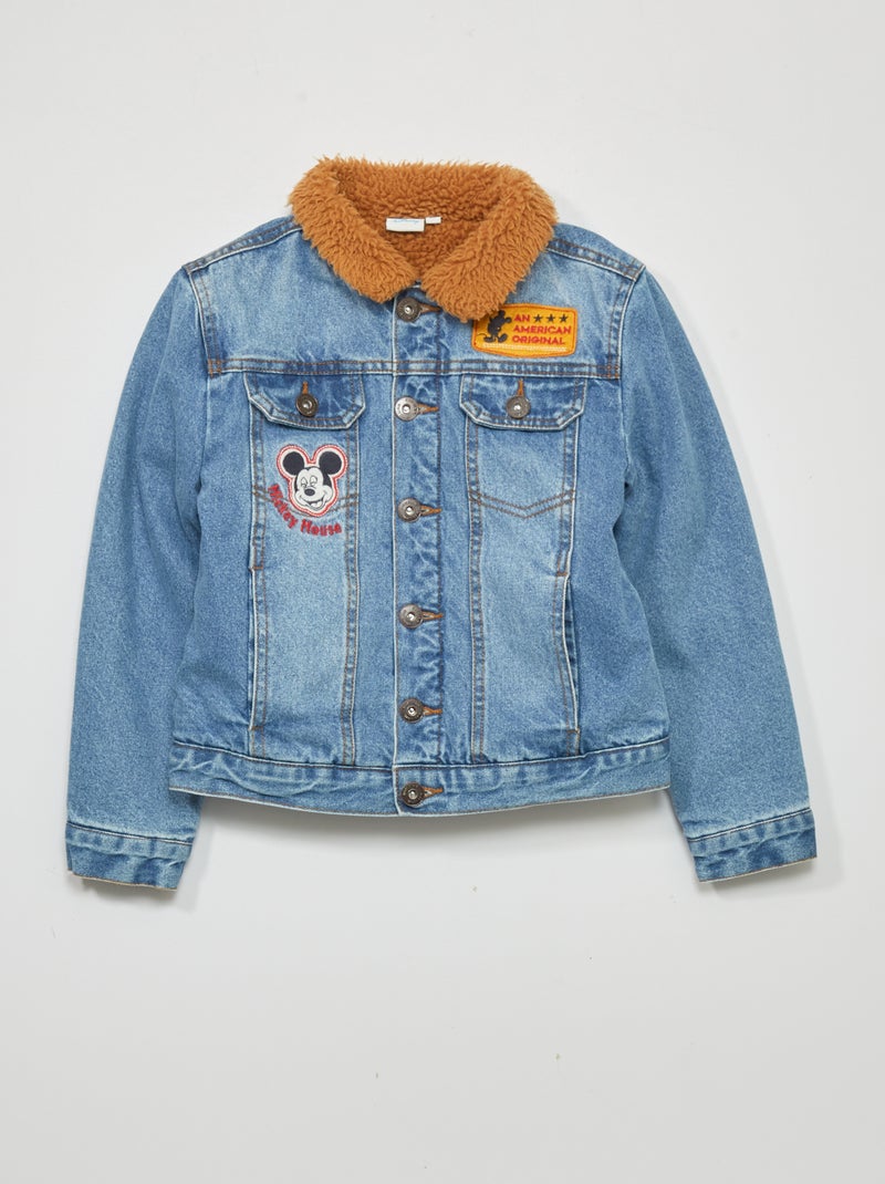 Giacca denim 'Topolino' fodera effetto montone BLU - Kiabi