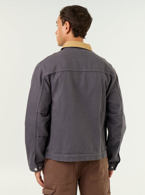 Giacca di jeans con collo in velluto a coste - Kiabi Giacca di jeans con collo in velluto a coste - Kiabi