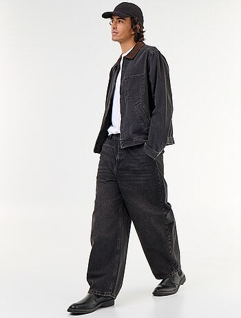 Giacca di jeans con collo in velluto a coste