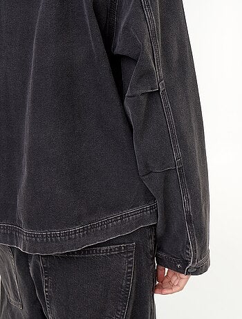 Giacca di jeans con collo in velluto a coste