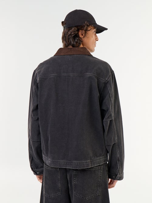 Giacca di jeans con collo in velluto a coste - Kiabi
