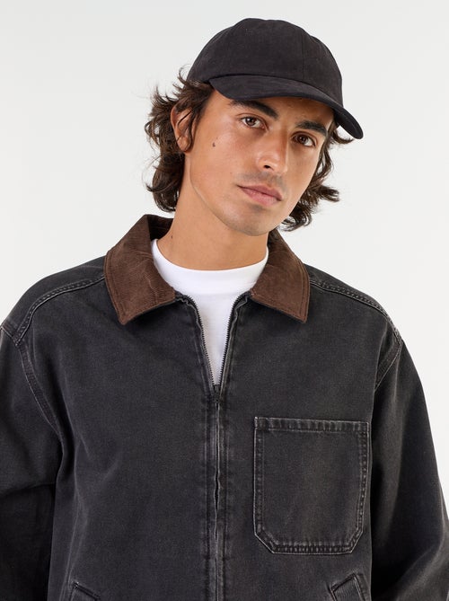 Giacca di jeans con collo in velluto a coste - Kiabi