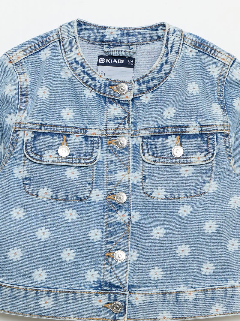 Giacca di jeans con scollo rotondo Blu - Kiabi
