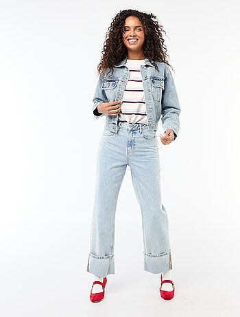 Giacca di jeans con tasche a patta