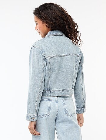 Giacca di jeans con tasche a patta