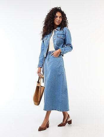 Giacca di jeans con tasche a patta