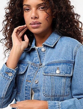 Giacca di jeans con tasche a patta