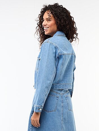 Giacca di jeans con tasche a patta