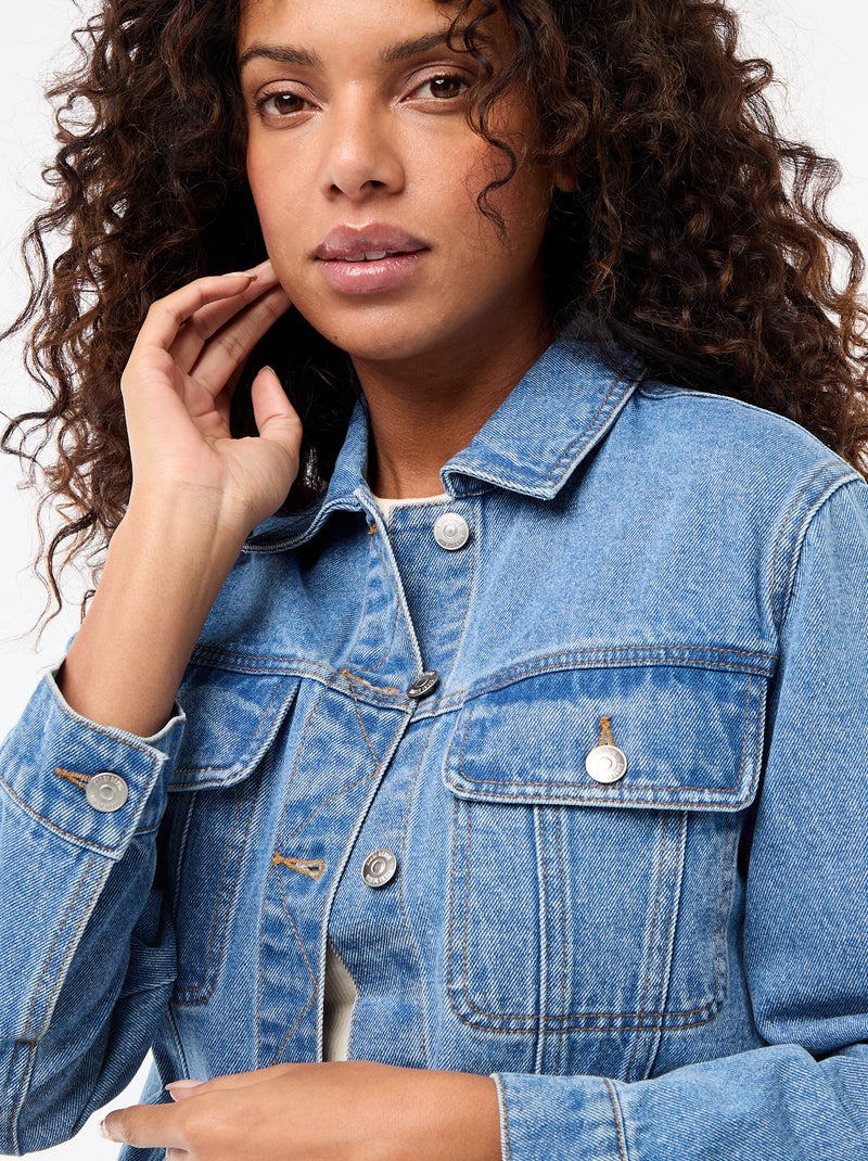Giacca di jeans con tasche a patta Blu - Kiabi
