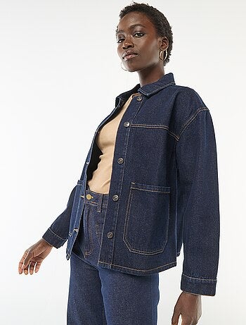 Giacca di jeans con tasche applicate