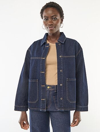 Giacca di jeans con tasche applicate
