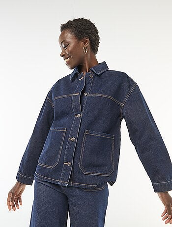 Giacca di jeans con tasche applicate