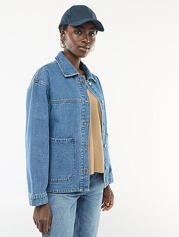 Giacca di jeans con tasche applicate