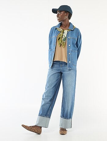 Giacca di jeans con tasche applicate