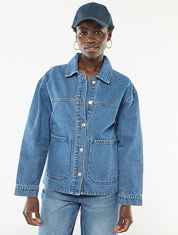 Giacca di jeans con tasche applicate
