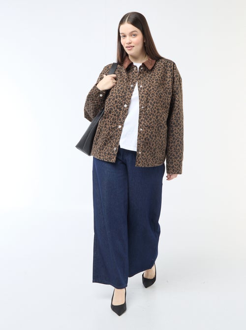 Giacca di jeans corta con motivo leopardato - Kiabi Giacca di jeans corta con motivo leopardato - Kiabi