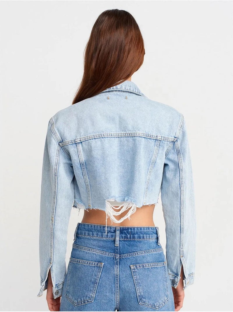 Giacca di jeans cropped da donna dilvin Blu chiaro - Kiabi