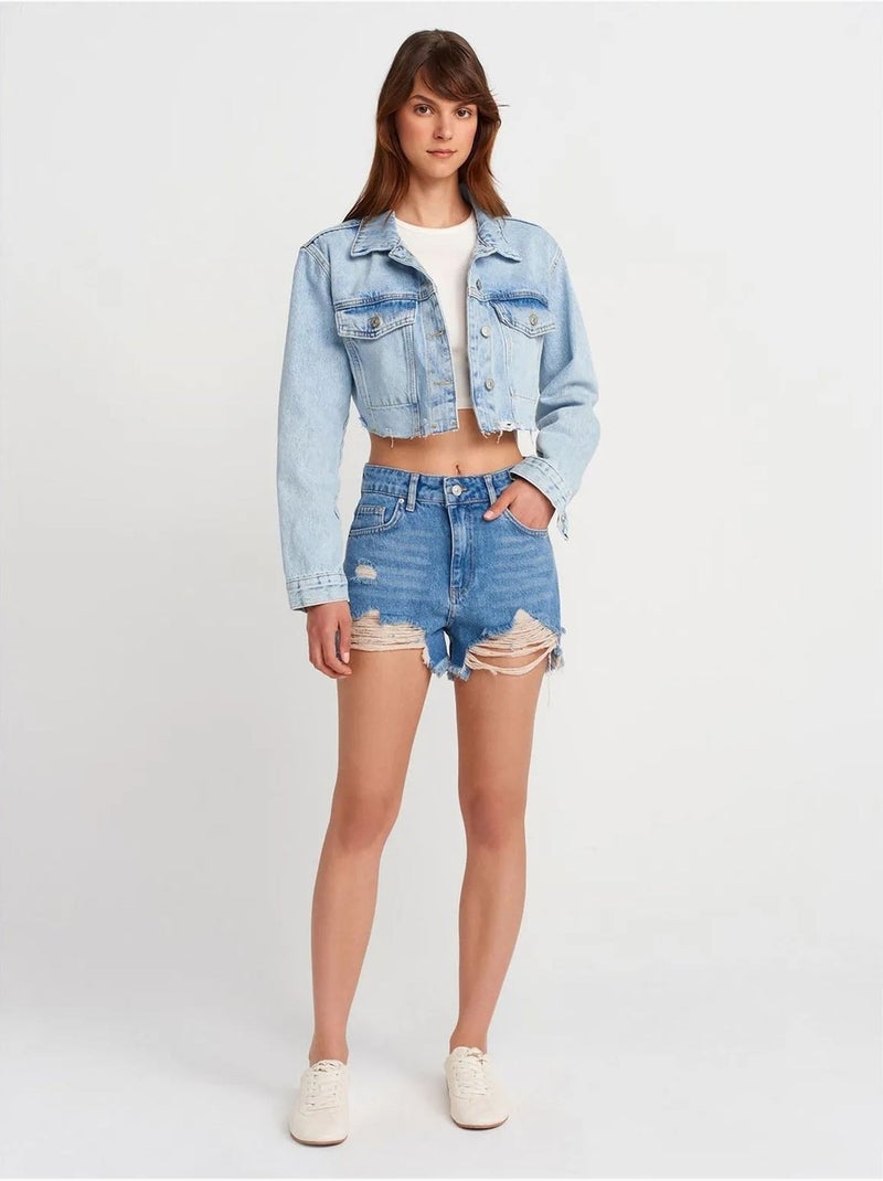 Giacca di jeans cropped da donna dilvin Blu chiaro - Kiabi