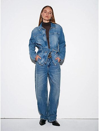 Giacca di jeans da donna con cintura dilvin