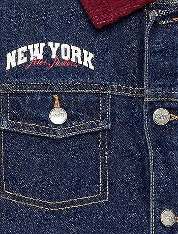 Giacca di jeans 'Marvel' 'Spiderman' con colletto a contrasto