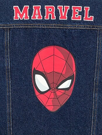 Giacca di jeans 'Marvel' 'Spiderman' con colletto a contrasto