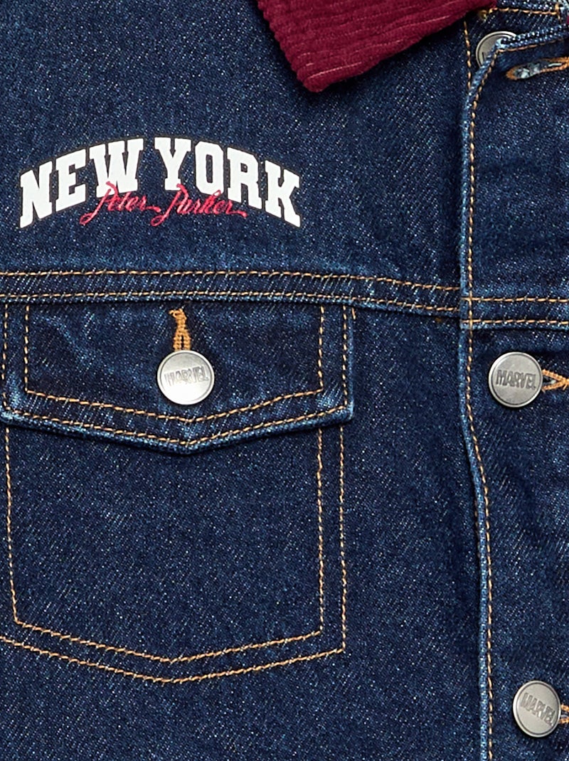 Giacca di jeans 'Marvel' 'Spiderman' con colletto a contrasto Blu - Kiabi