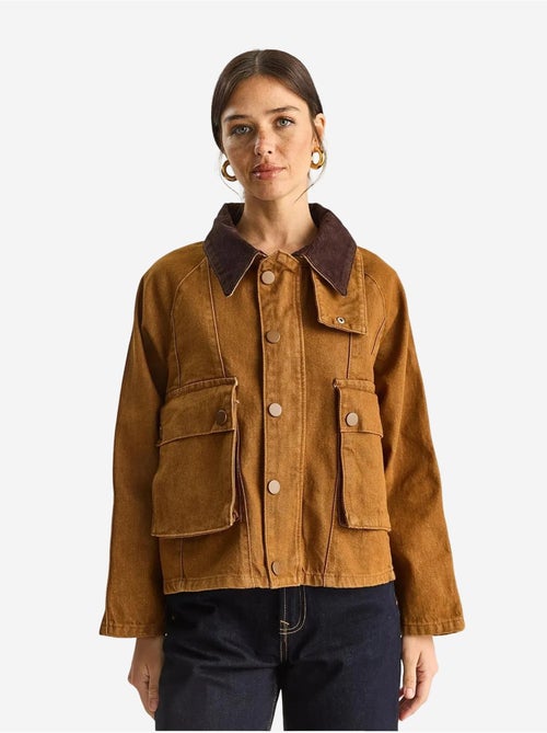 Giacca di jeans oversize con chiusura a bottoni e tasche lucci - Kiabi Giacca di jeans oversize con chiusura a bottoni e tasche lucci - Kiabi