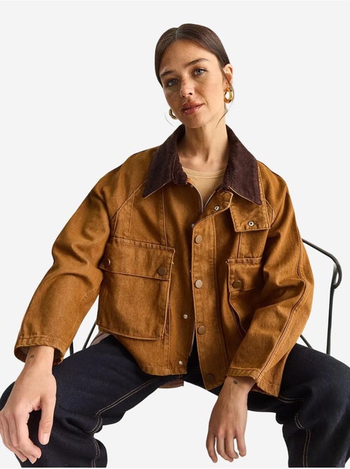 Giacca di jeans oversize con chiusura a bottoni e tasche lucci - Kiabi Giacca di jeans oversize con chiusura a bottoni e tasche lucci - Kiabi