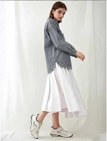 Giacca di jeans oversize con colletto a camicia e tasche bdart