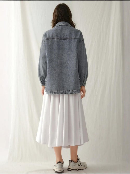 Giacca di jeans oversize con colletto a camicia e tasche bdart - Kiabi Giacca di jeans oversize con colletto a camicia e tasche bdart - Kiabi