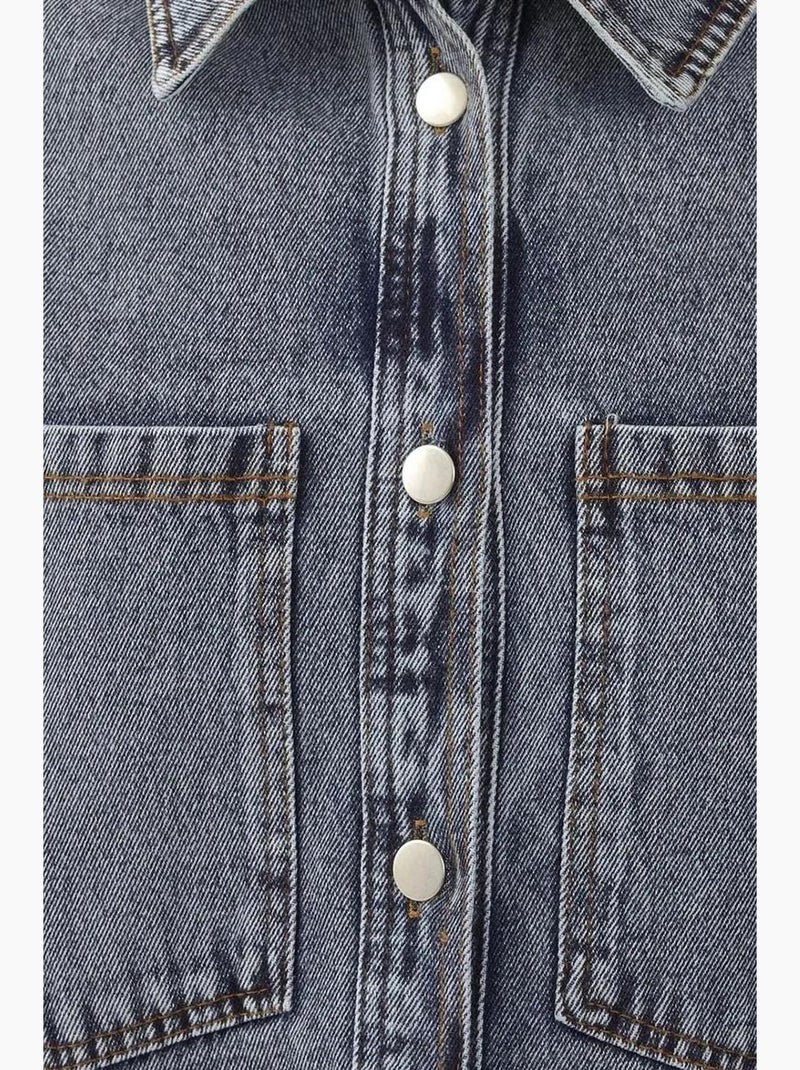 Giacca di jeans oversize con colletto a camicia e tasche bdart Blu chiaro - Kiabi