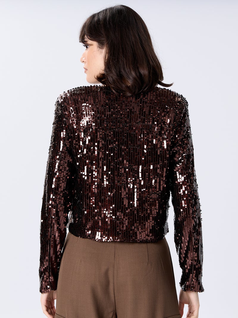 Giacca di paillettes Marrone - Kiabi