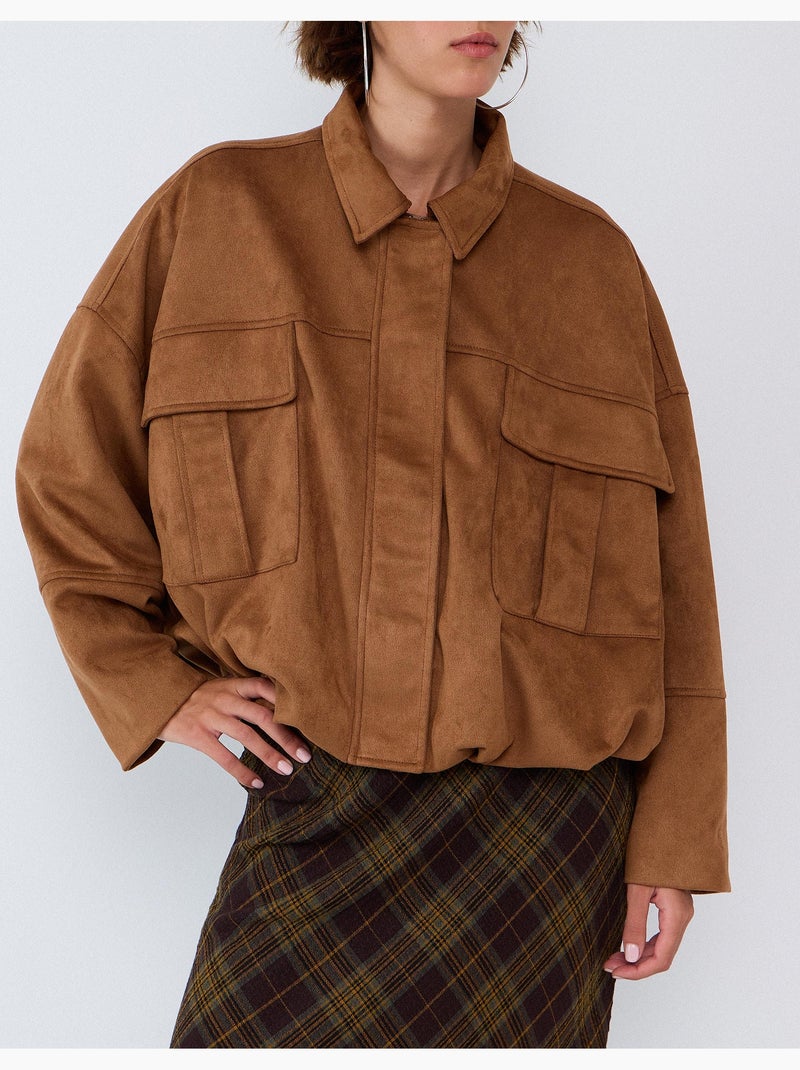 Giacca effetto camoscio, mo fashion Beige - Kiabi