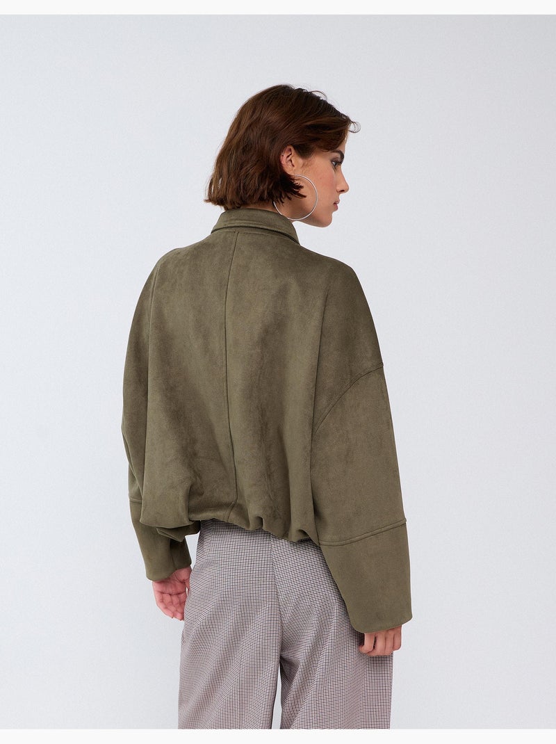 Giacca effetto camoscio, mo fashion Verde - Kiabi