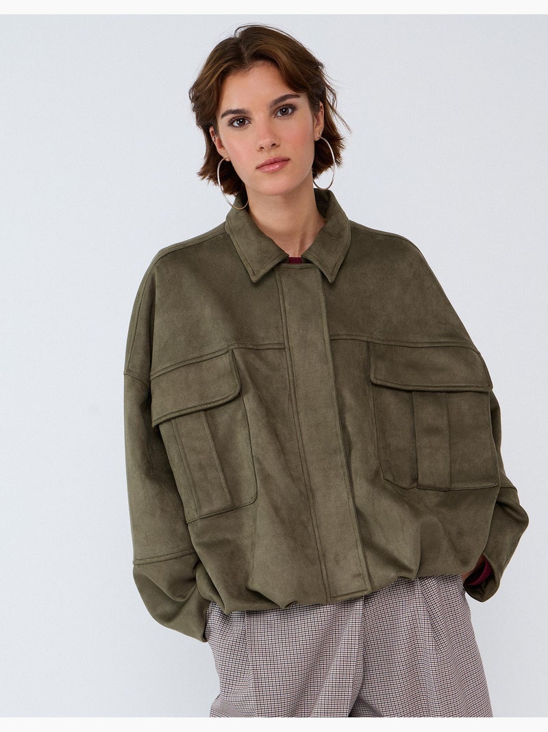Giacca effetto camoscio, mo fashion Verde - Kiabi
