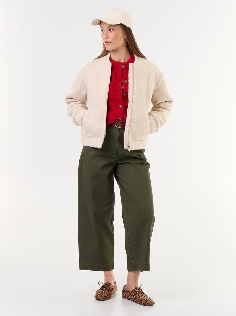 Giacca effetto lana Beige - Kiabi