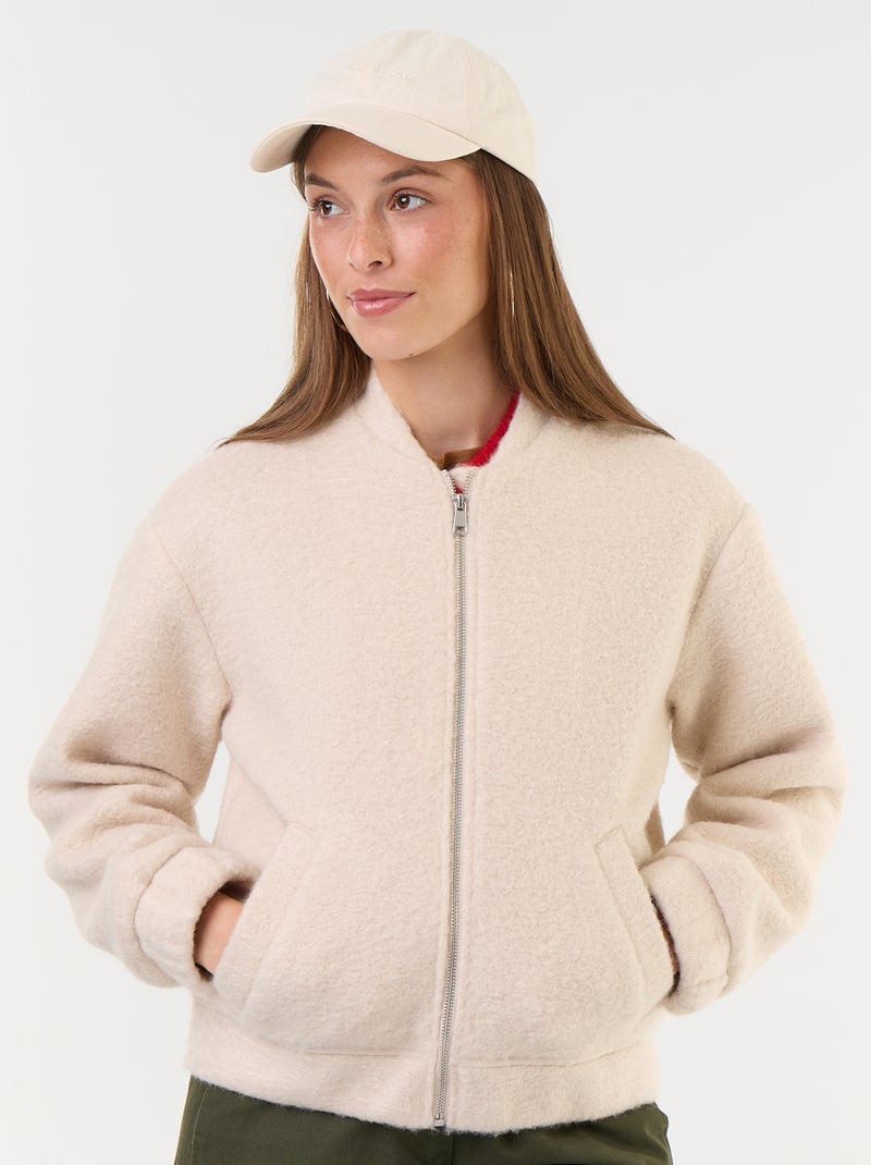 Giacca effetto lana Beige - Kiabi