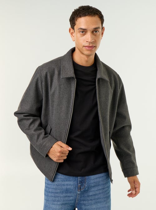 Giacca effetto lana con collo a camicia - Kiabi Giacca effetto lana con collo a camicia - Kiabi